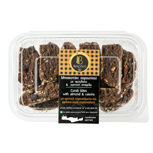 Μπισκοτάκι χαρουπιού με αμύγδαλο και σταφίδα